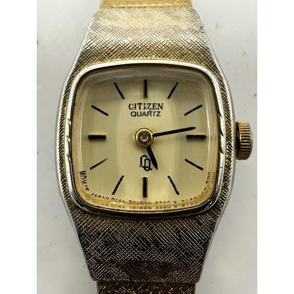 Citizen CQ 3220-891422 Ladies Watch New Battery 16MM 6.5" Vintage Gold Tone T87